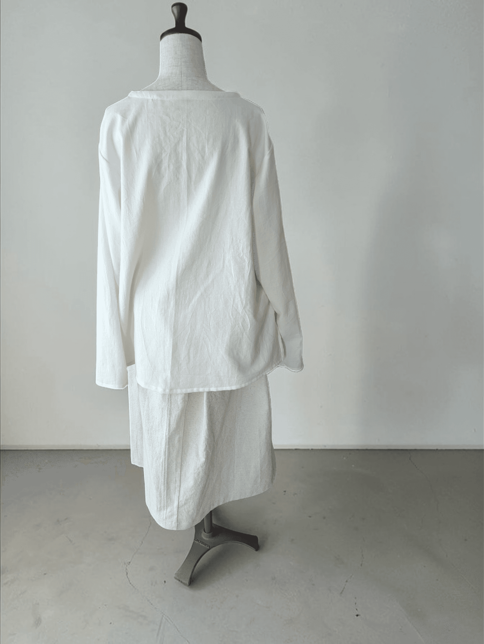 【一点物】【五線紙にミモザ】【袖丈調節可能】やわらか〜オーガニックコットンビエラ〜レディース〜フリーサイズ〜長袖ブラウス | 10枚目