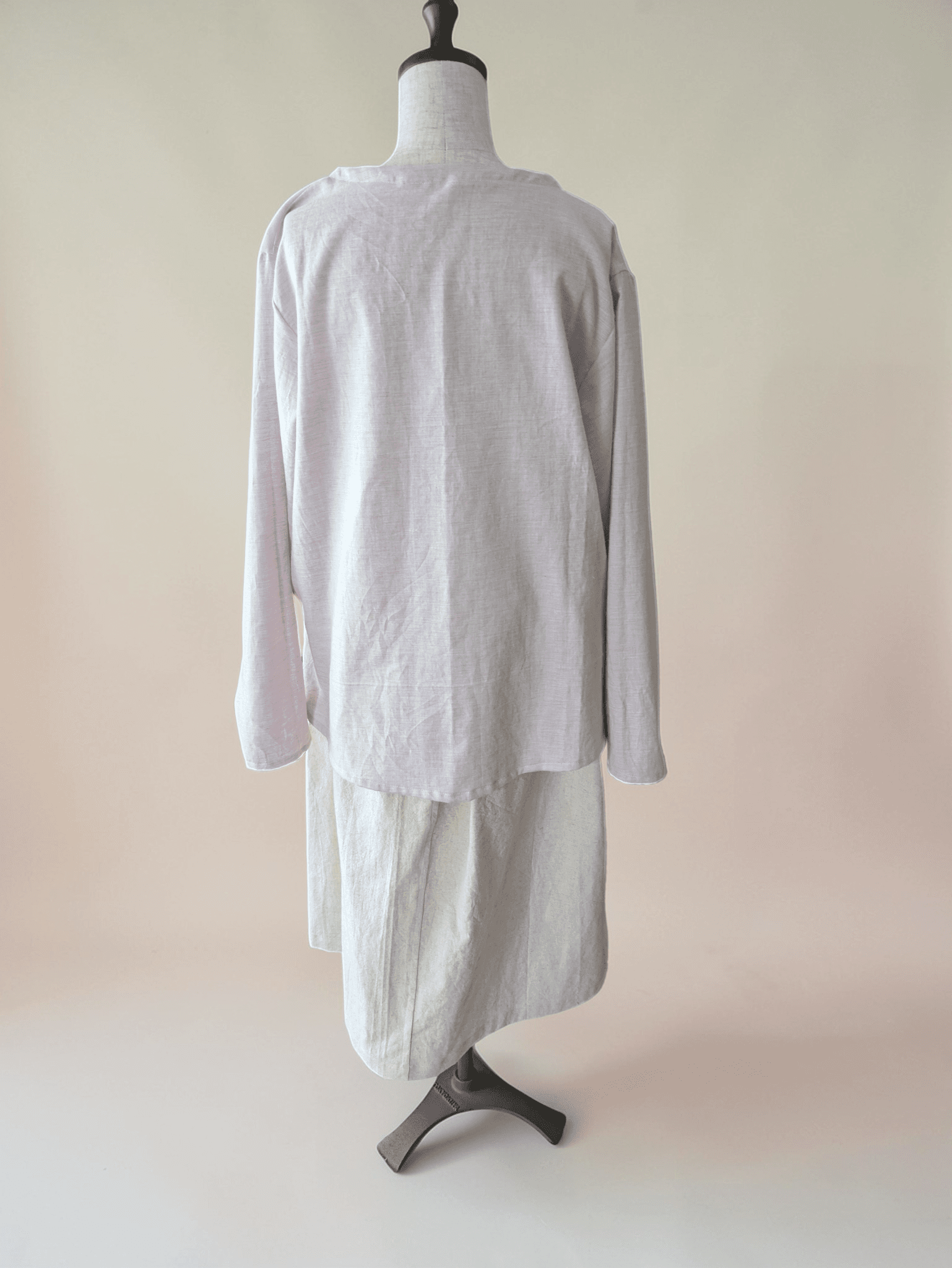 【一点物】【五線紙にさくら】【袖丈調節可能】やわらか〜オーガニックコットンビエラ〜レディース〜フリーサイズ〜長袖ブラウス | 10枚目