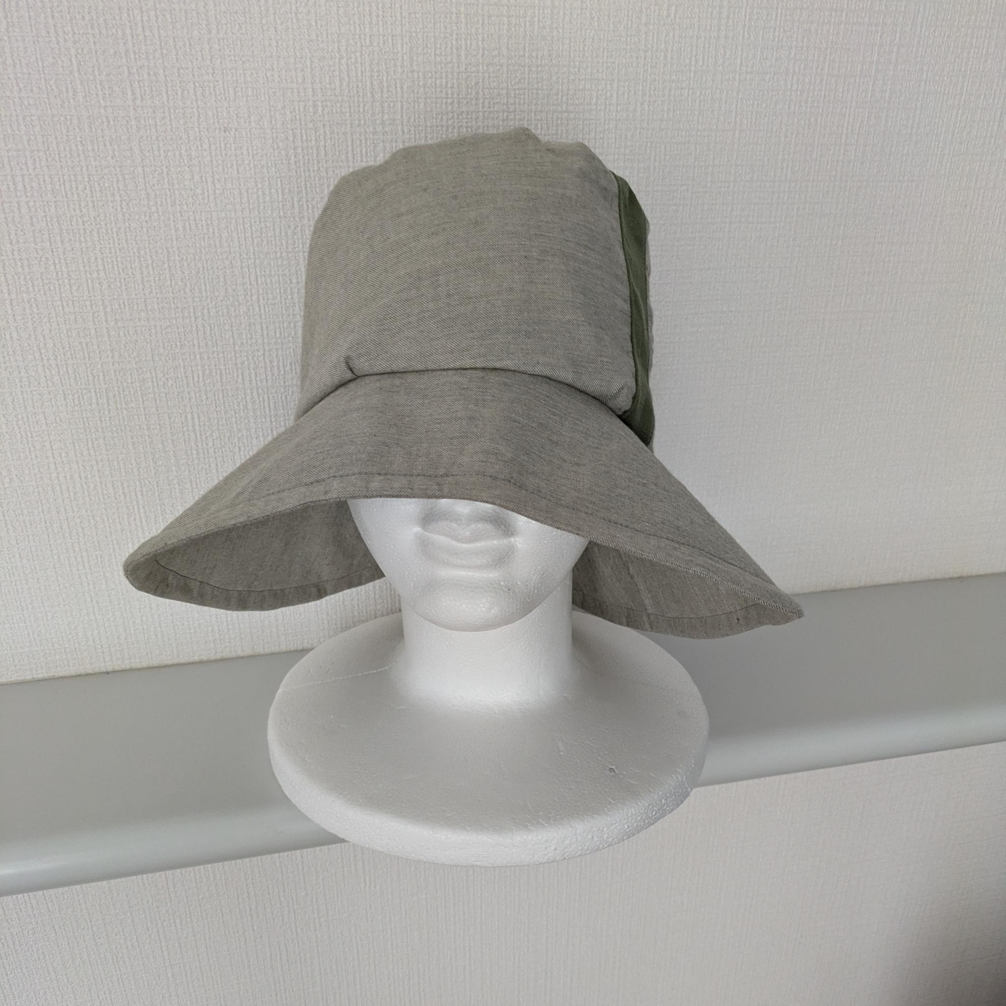 【さっと被れて、軽くて折り畳める】コスモス のステッチがポイント～オーガニックコットン・ハット | 3枚目
